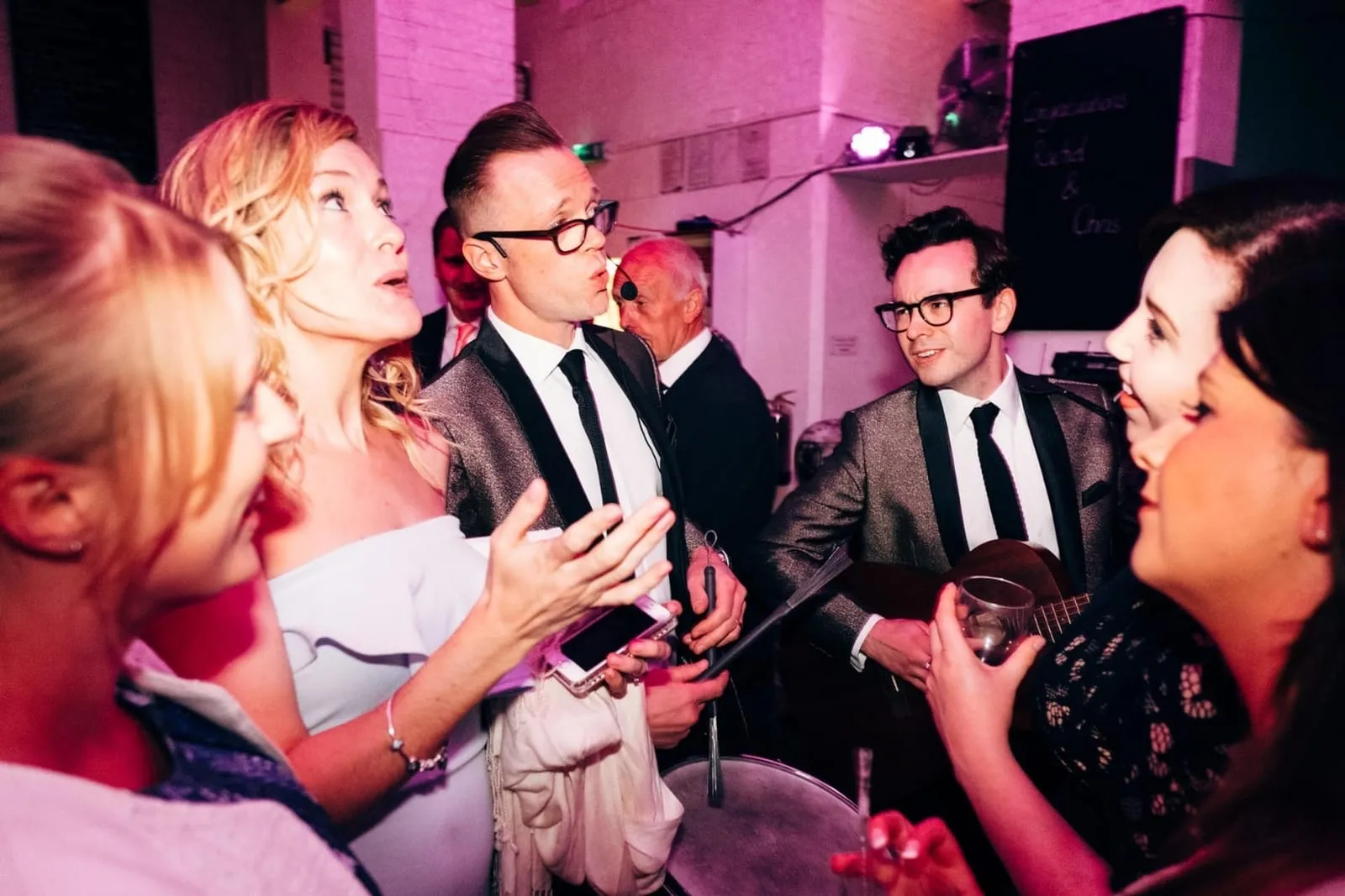 Roaming band, Wandering Soul, entertain wedding guests. 
