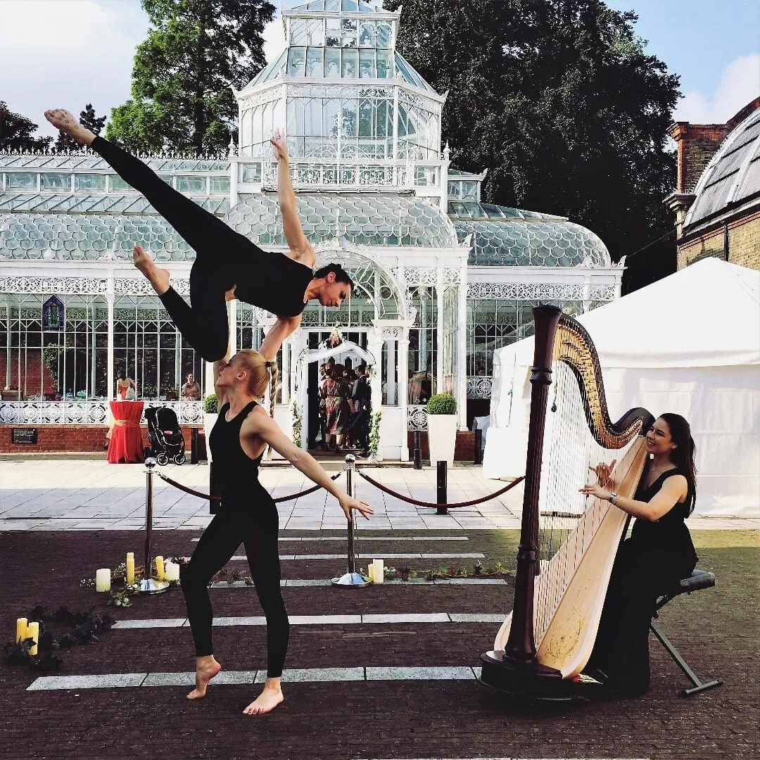 Zita Silva Harpist and acrobats