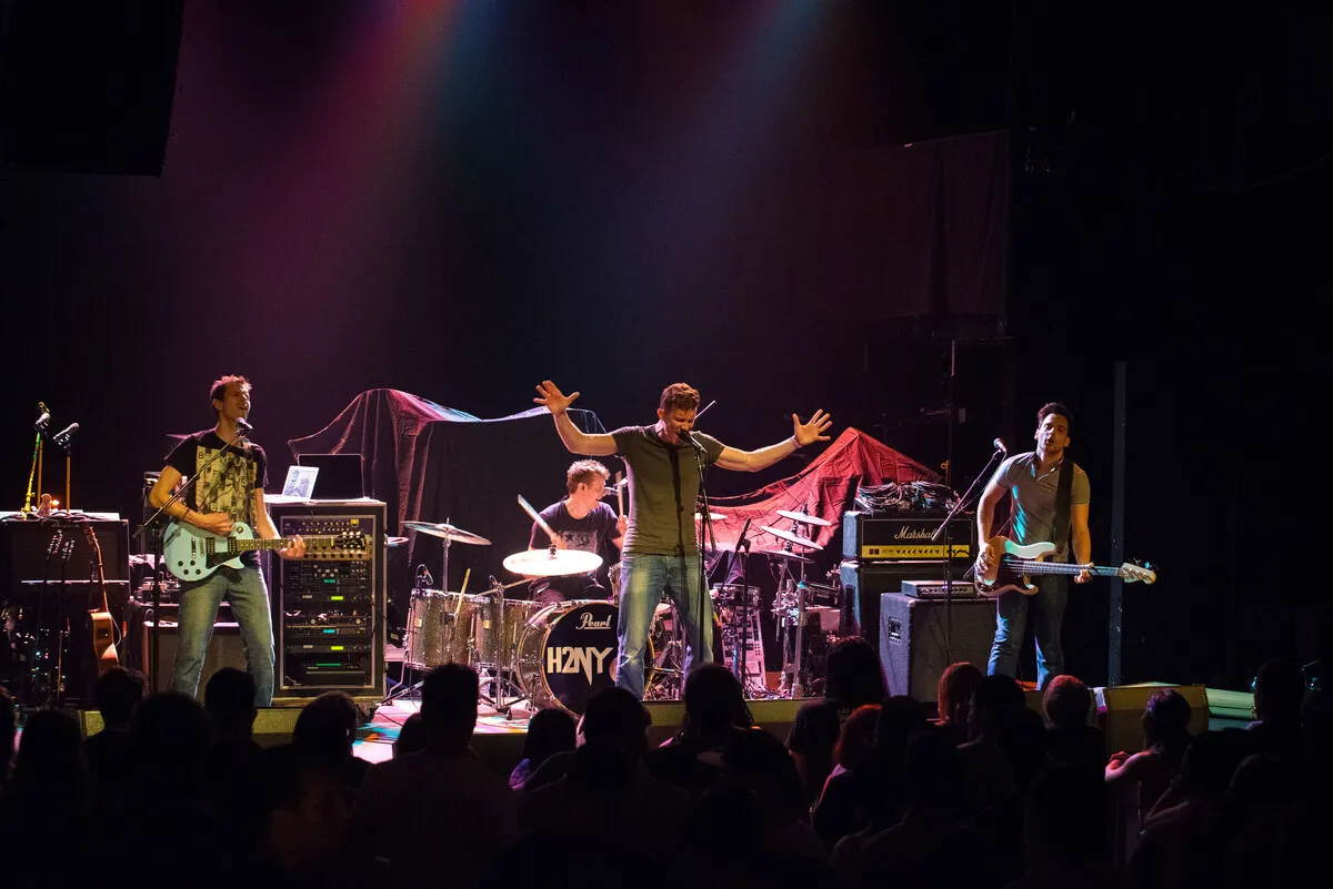 Wedding Band Halfway To New York perform at event