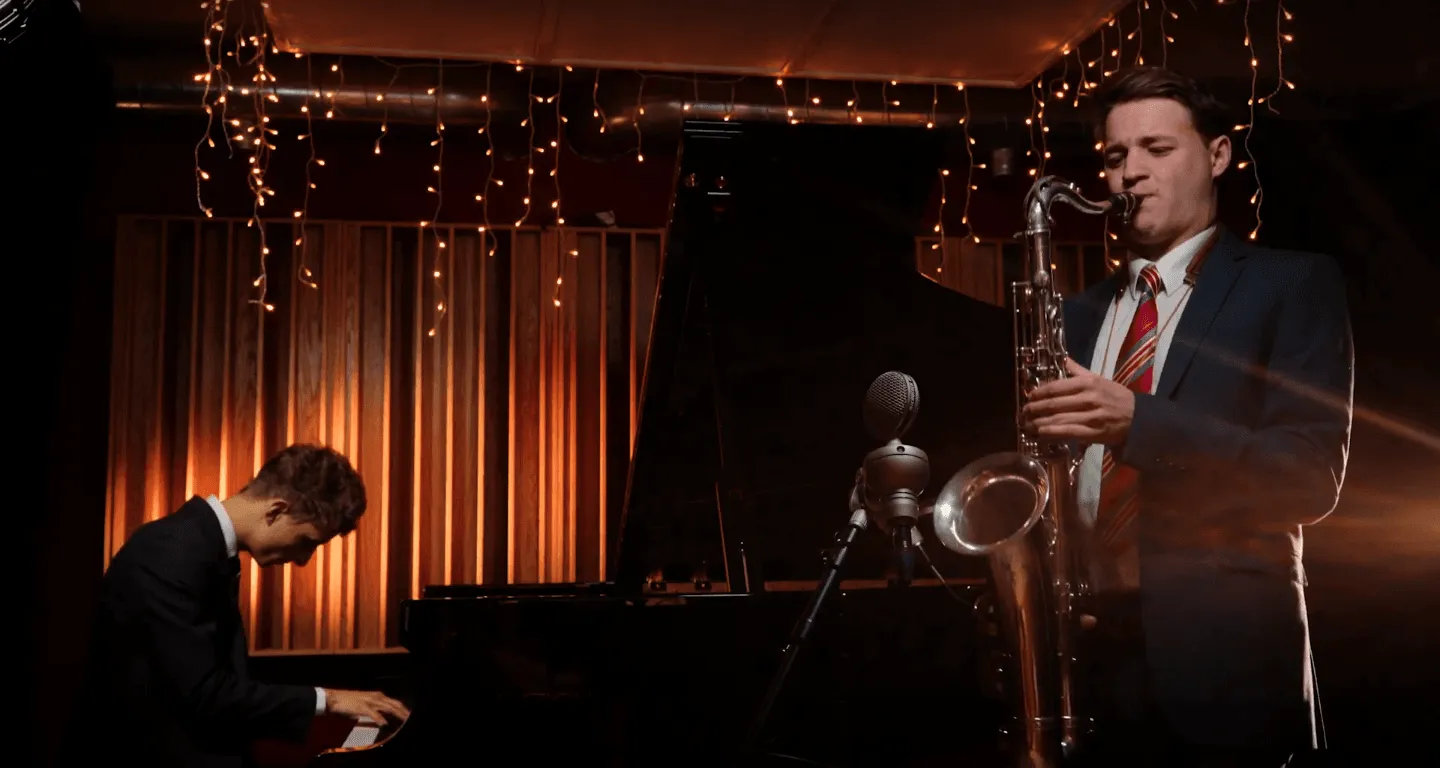 Saxophone and piano duo on Encore