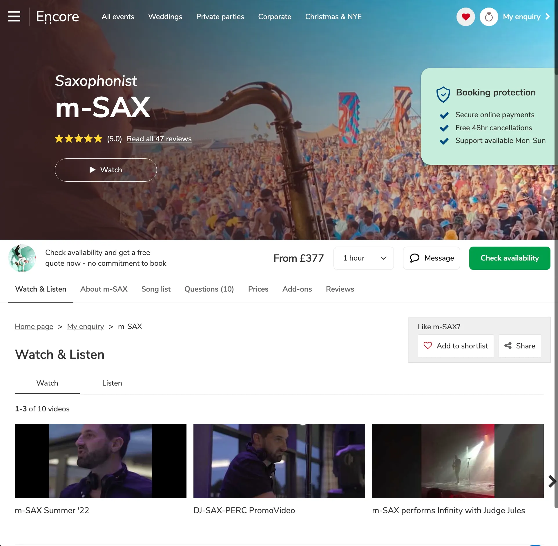 m-Sax’s Encore profile