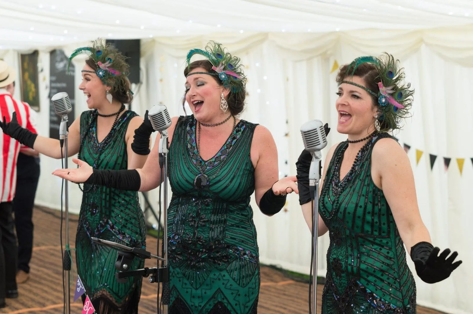 The Hummingbirds performing in costume