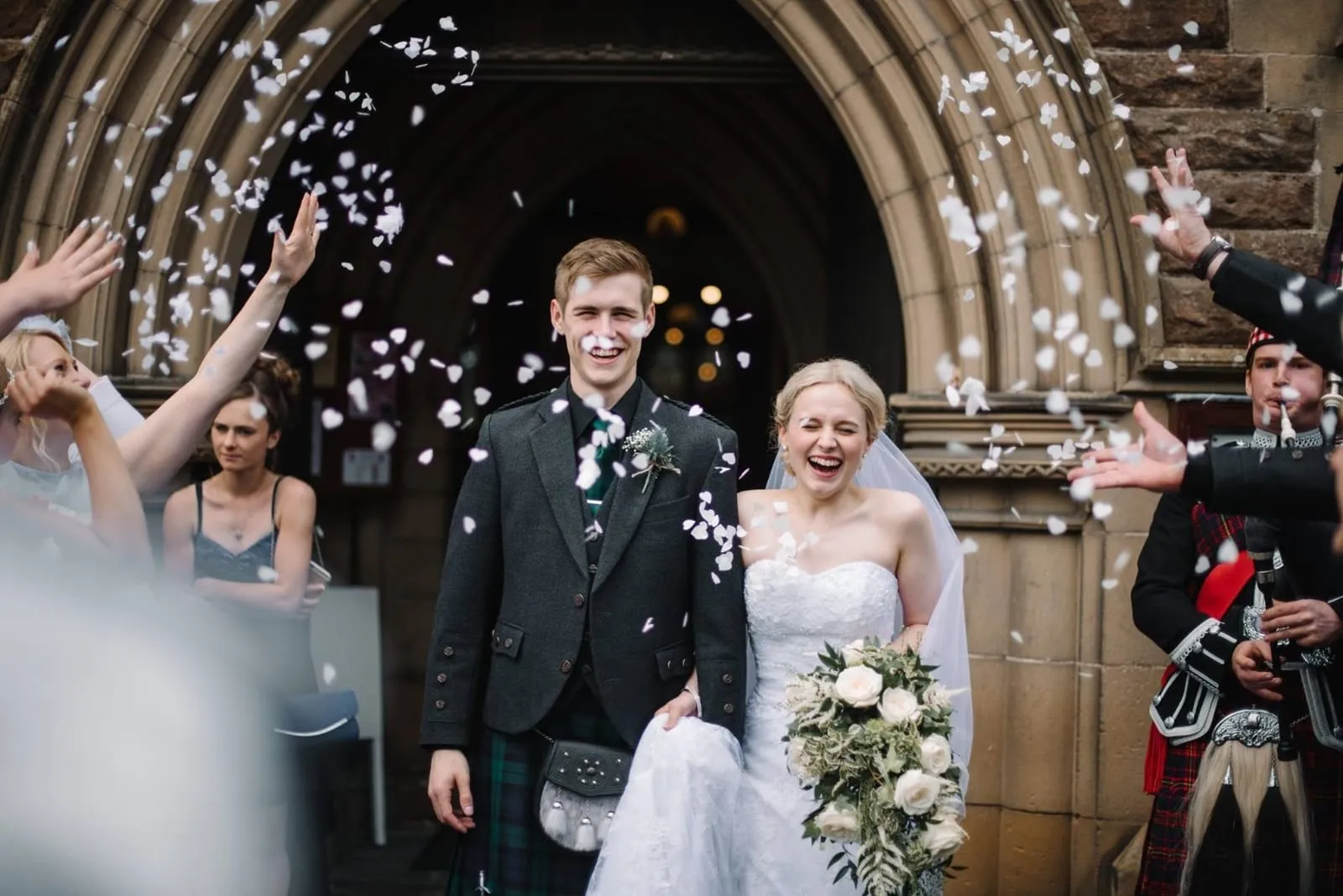 Bagpiper at wedding
