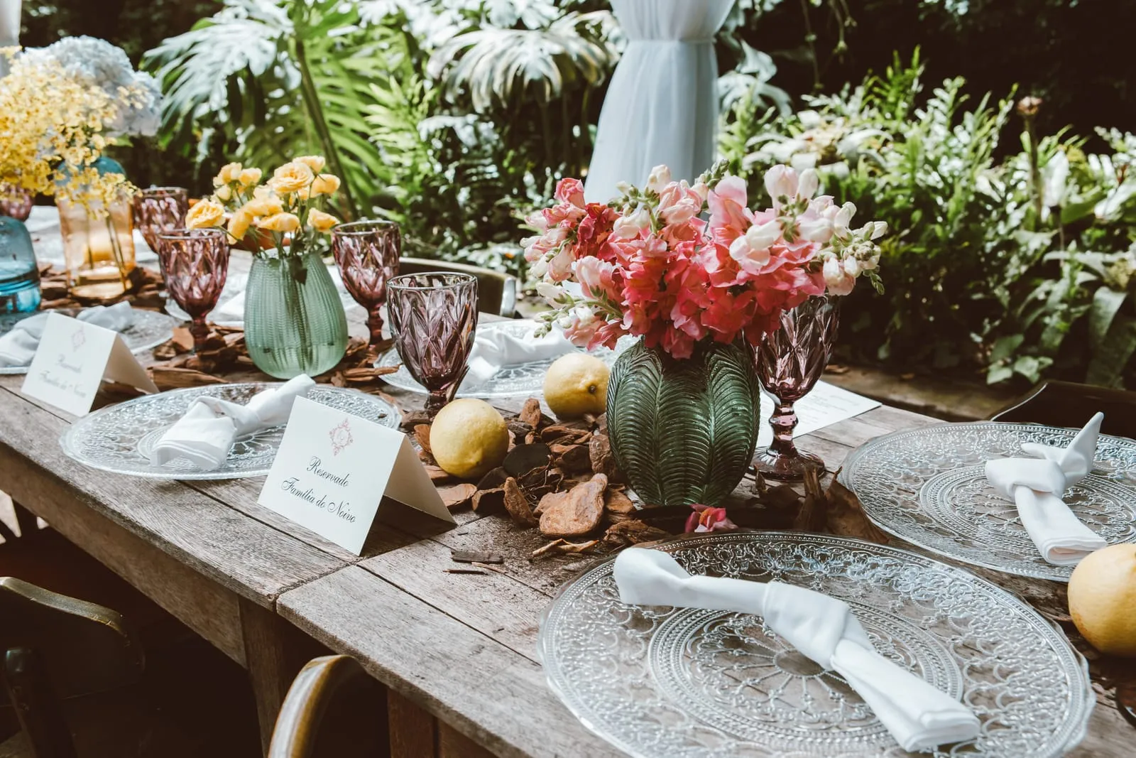 bohemian themed dinner table