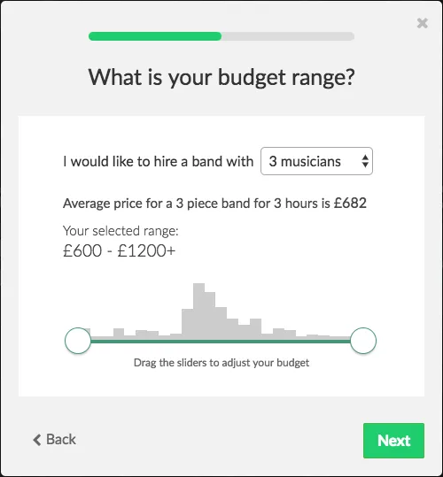budget slider band