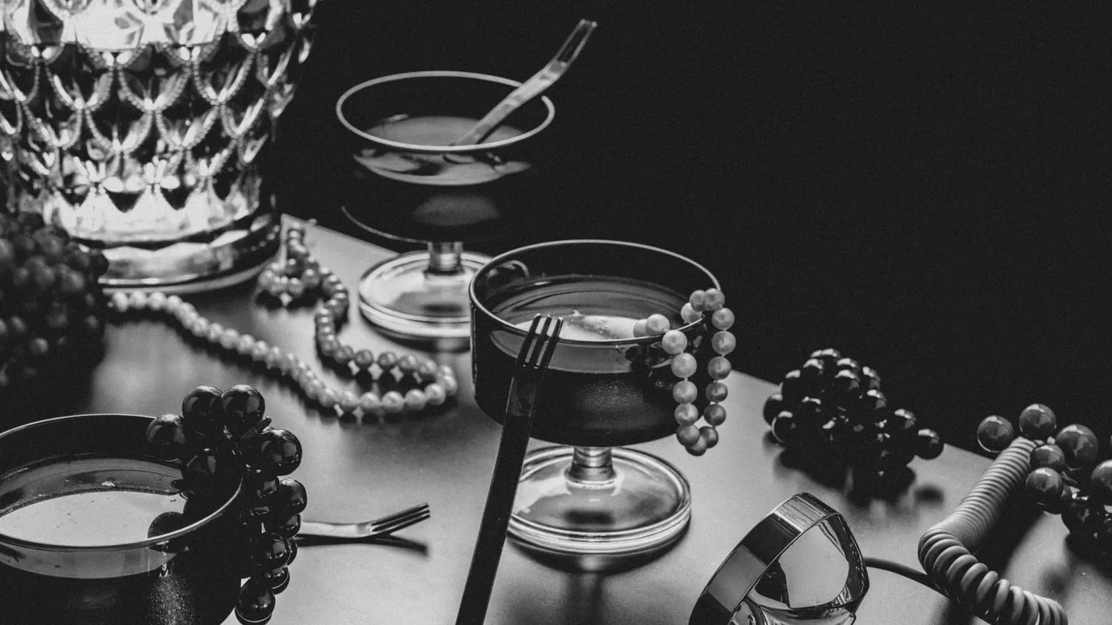 Close up of decorate dinner party table