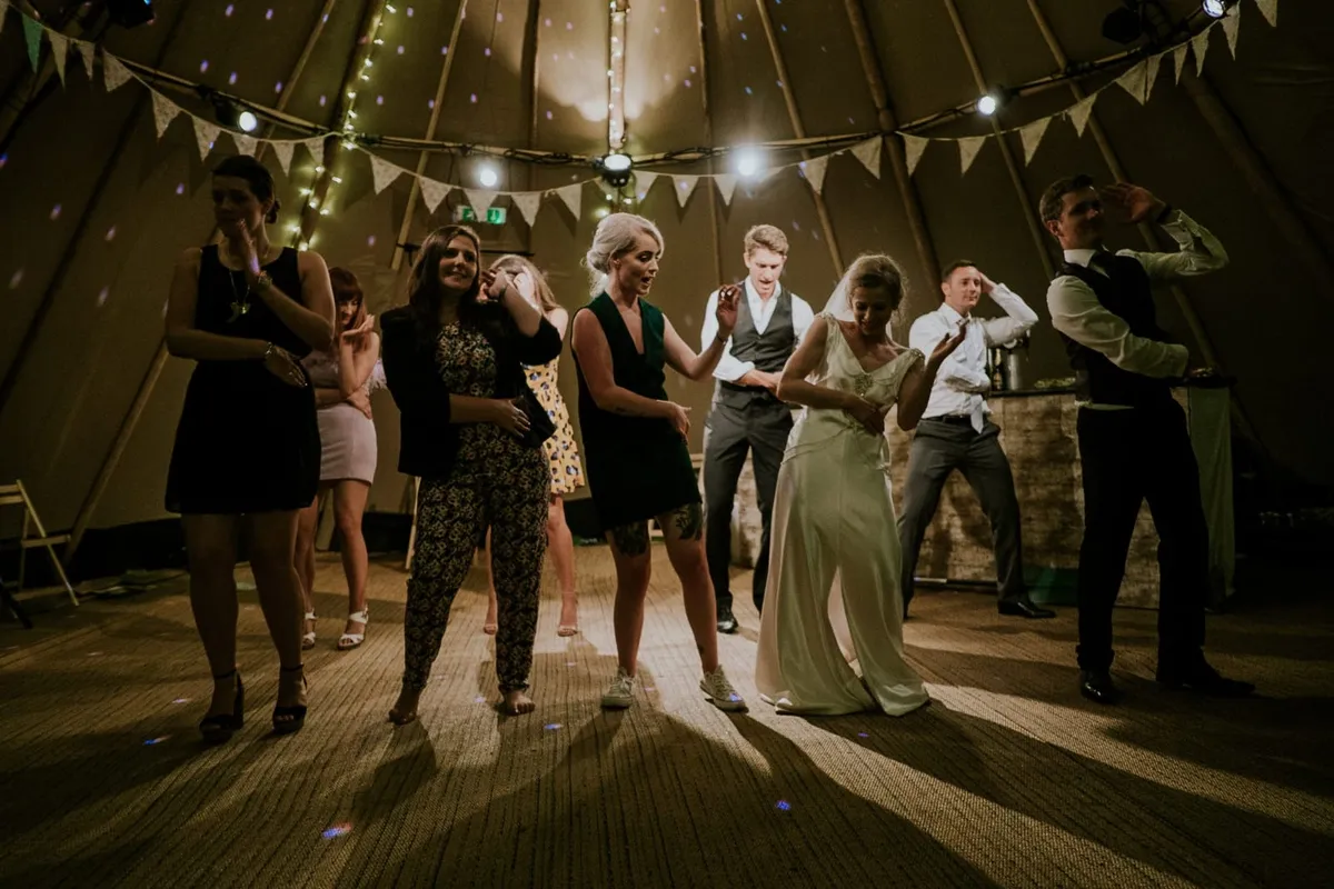 Hiring a wedding band always gets the guests dancing