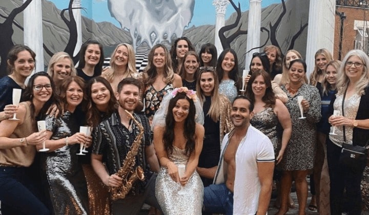 Saxophonist James Burwell made himself very popular at this hen do!